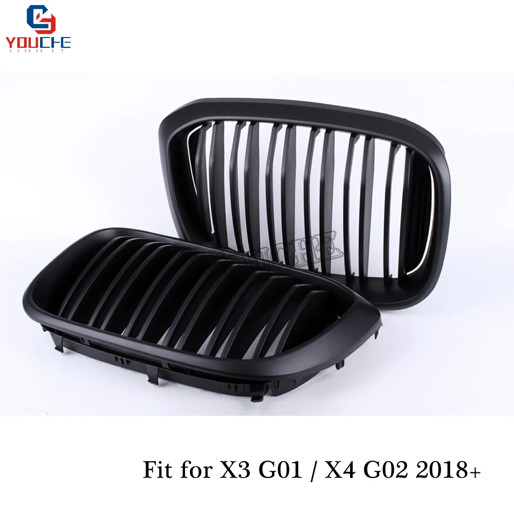Двойная Передняя решетка радиатора для BMW X3 G01 / X4 G02 2018 2019 5 дверная передней капота