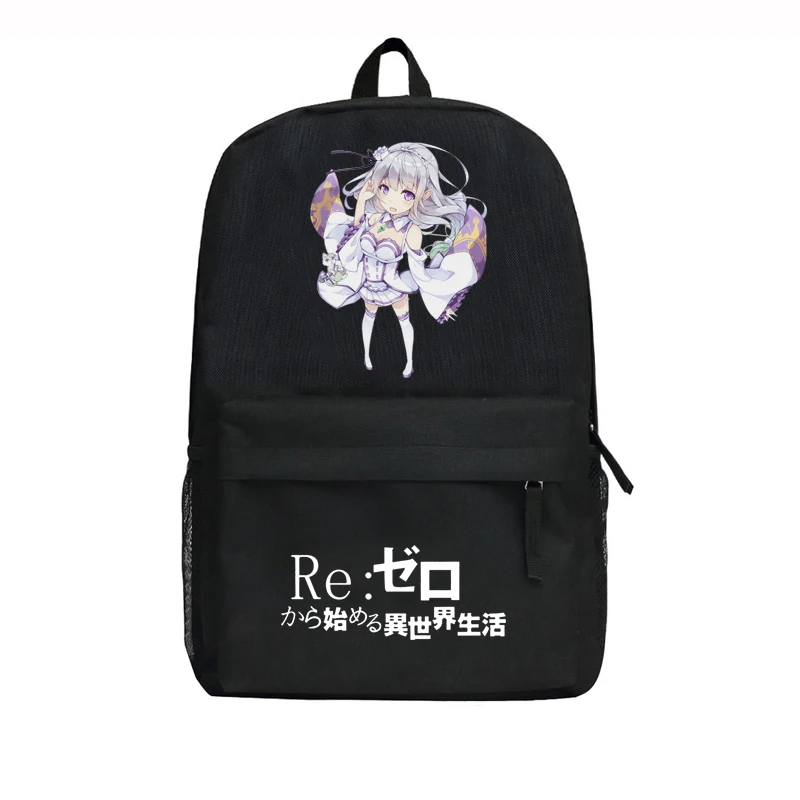 Рюкзак из ткани Оксфорд Re: Zero Kara Hajimeru Isekai Seikatsu Ram/Rem Emilia школьная сумка унисекс|student