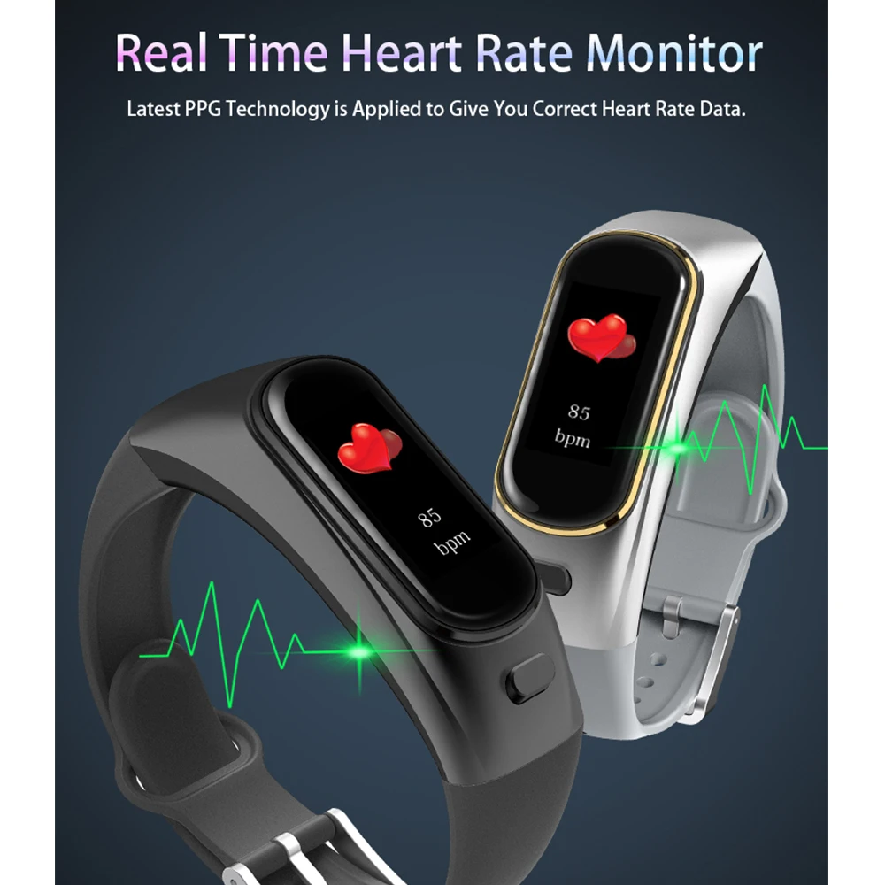 Смарт браслет и bluetooth гарнитура ответ на звонок сердечный ритм кровяное давление