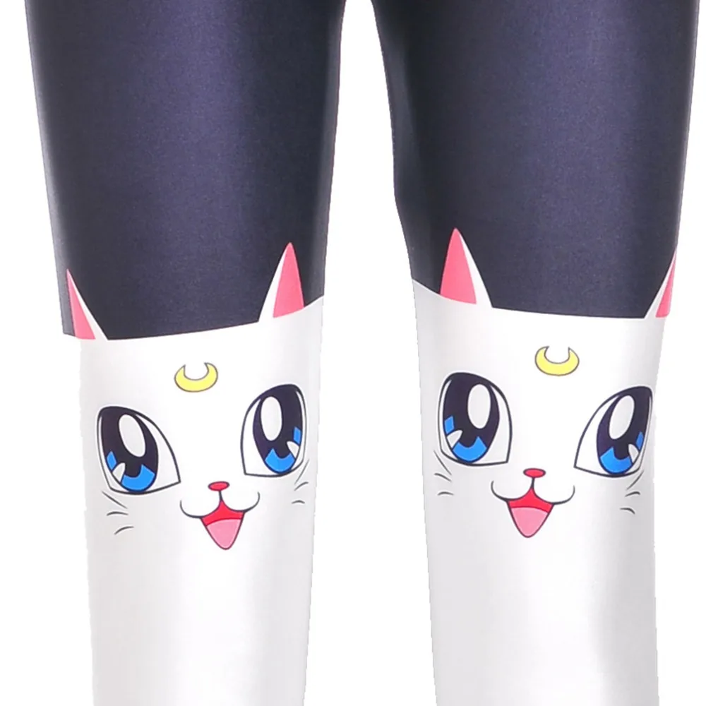 4XL Fashion Women Galaxy Leggings Lovely Cat Printed Style Pants Black Milk Kawwai Elastic Slim Leggins | Женская одежда