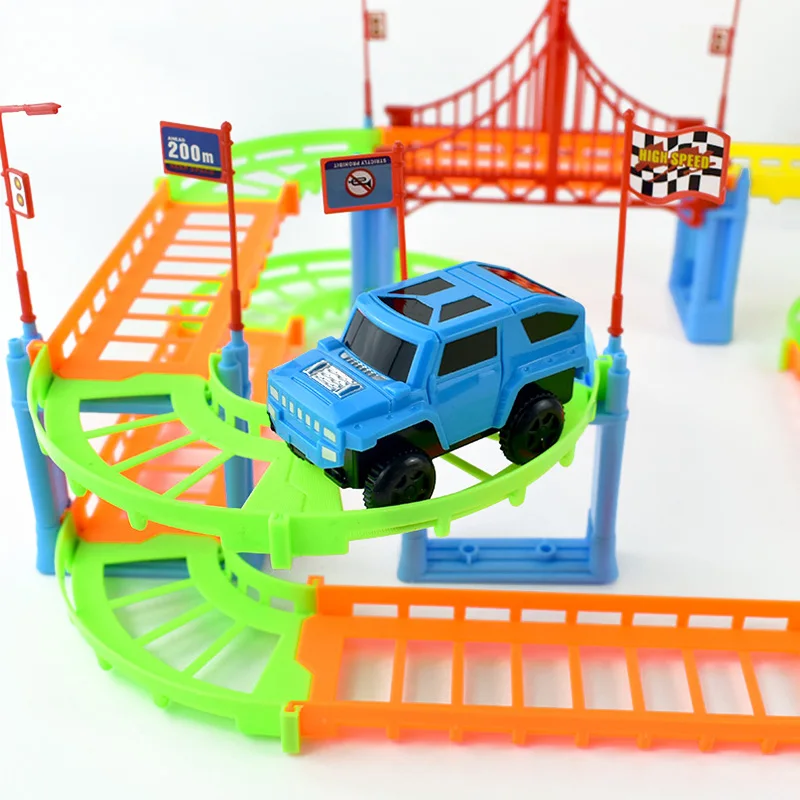 DIY 3D игрушка для мальчиков Электрический рельс скоростной автомобиль модель