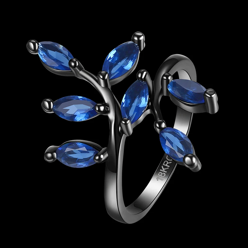 Модные ювелирные изделия Garilina кольца с синим кубическим цирконием для женщин