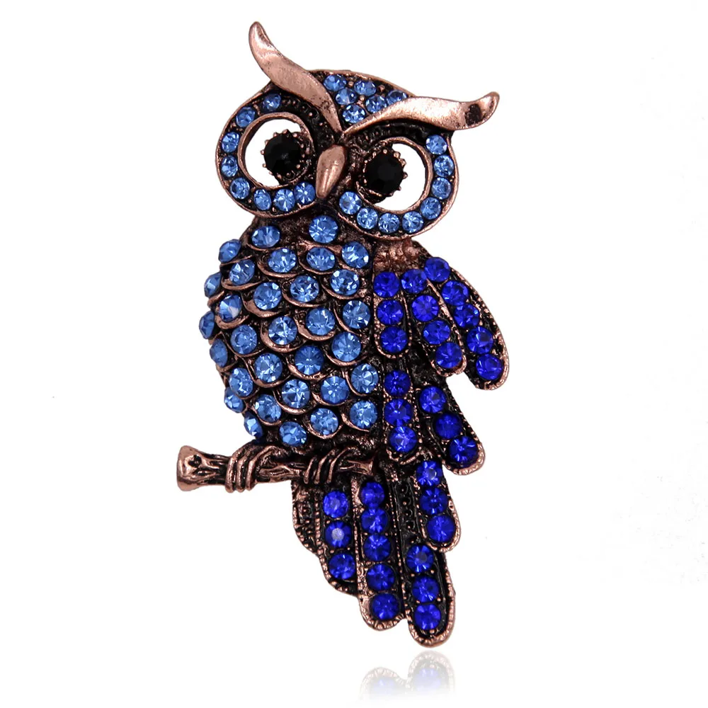 Винтажный аксессуар в виде античной синей совы|Броши| |