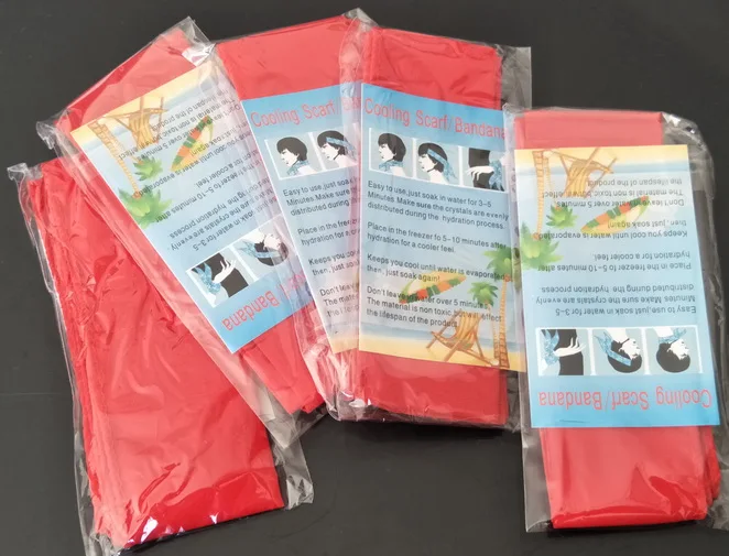 

50Pcs Red Summer Ice Scarf Super Neck Cooling Headband cool Ice towel cold water neck cooling scarf towel