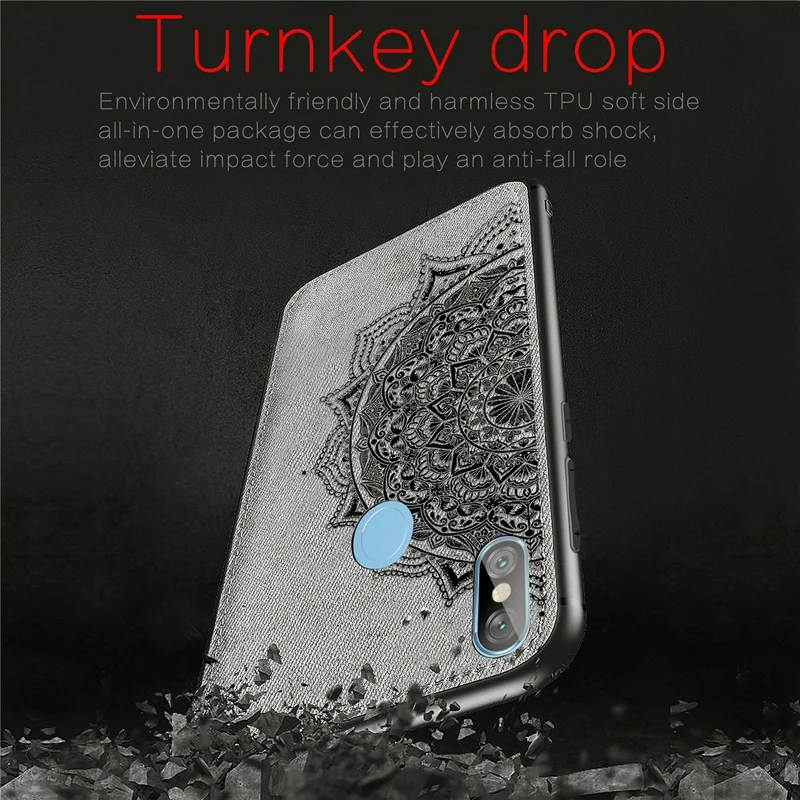 3D Texture Cloth Phone Case For Xiaomi Redmi Note 6 Pro Soft TPU Silicone for Back Cover 6.26&quot |