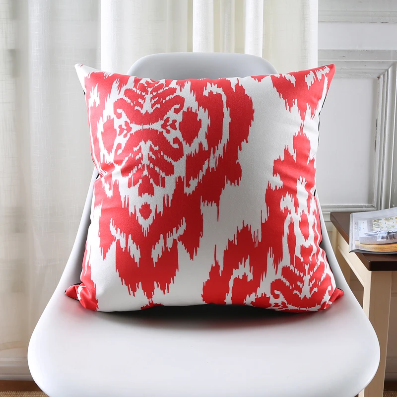 Оптовая продажа мягкое бархатное покрытие для подушки винтажная Ikat арбузная