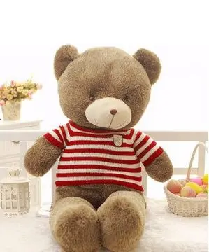 

about 60cm teddy bear plush toy red stripes sweater bear doll gift w4038