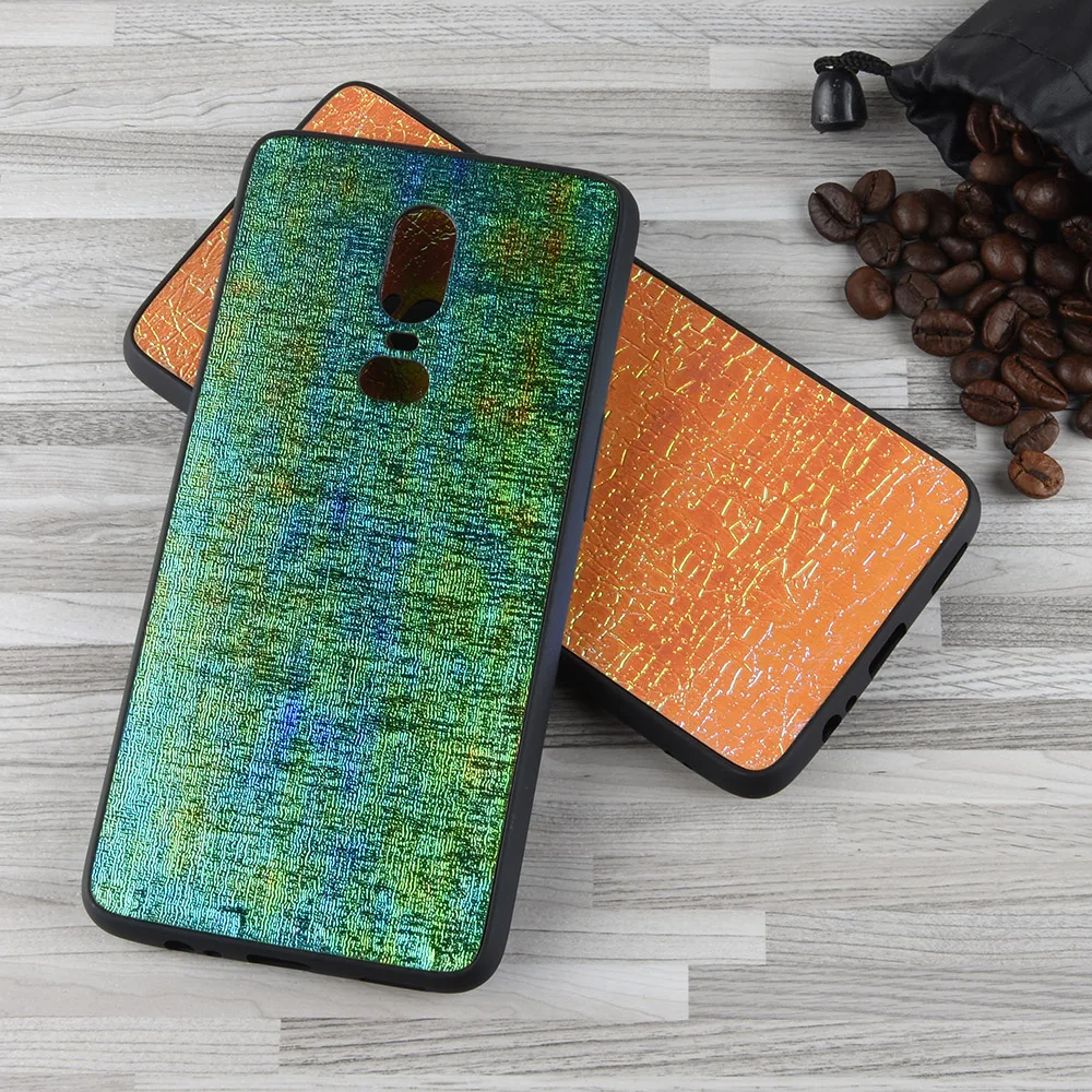 For OnePlus 6T Case Luxury Color PU Leather Soft Silicon TPU Back Cover Oneplus 6 Phone |