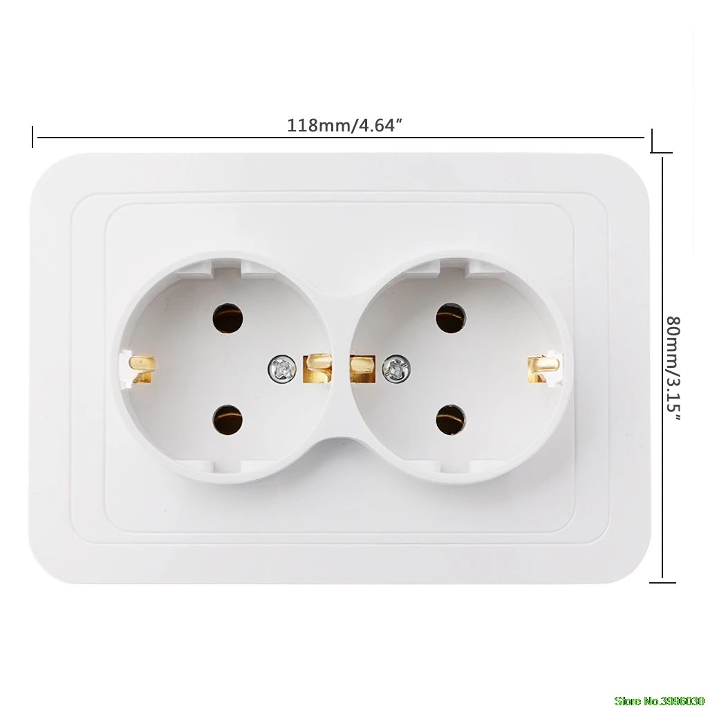 

220V/16A 118x80mm EU двойная заземляющая розетка, бытовая промышленная розетка