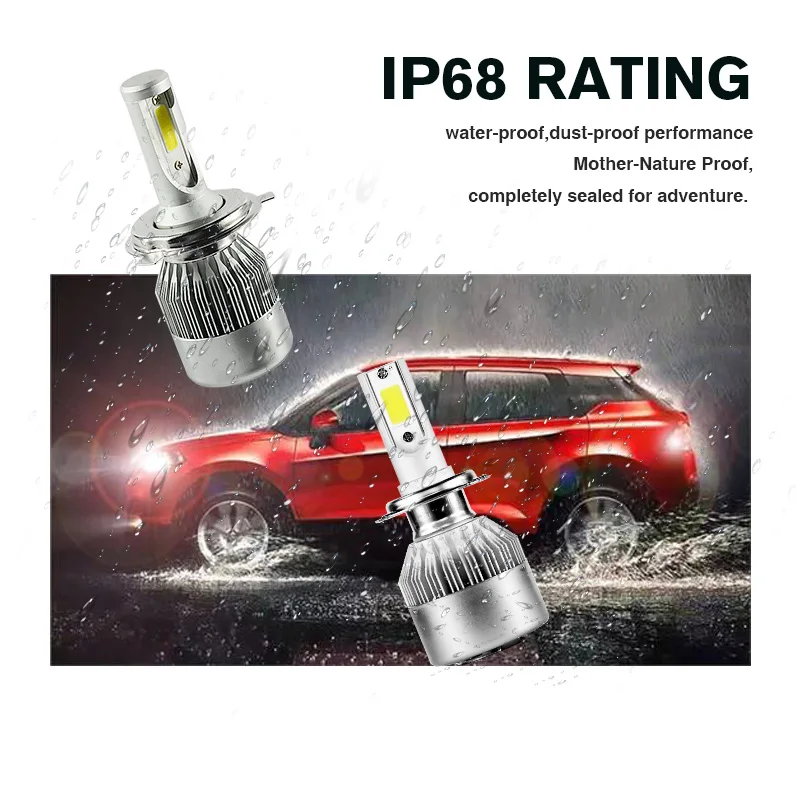 C6 COB 72 W фары для 7600LM Автомобильный светодиодный лампы передних фар (Подол короче