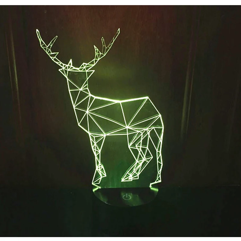

3D LED Night Light Sika Deer Come with 7 Colors Light for Home Decoration Lamp Amazing Visualization Optical Illusion Awesome