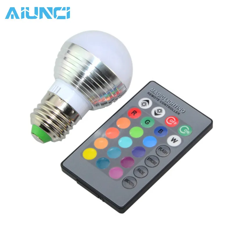 

Горячая E14 E27 RGB Светодиодная лампа 16 цветов сменная лампа Светодиодный прожектор + 24 клавиши ИК пульт дистанционного управления AC85-265V освеще...