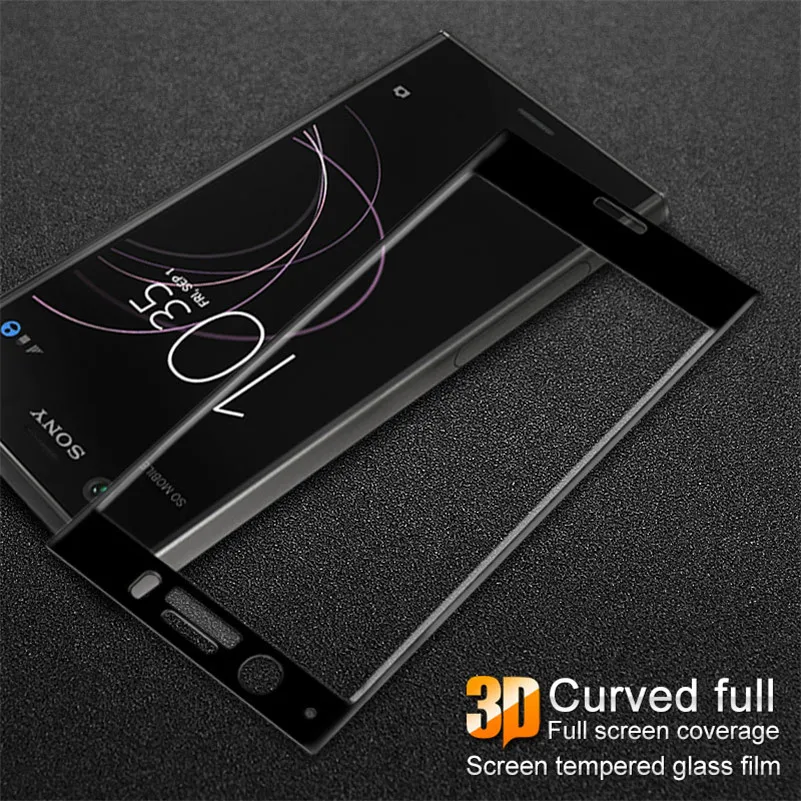 3D изогнутый край Полное покрытие закаленное стекло протектор для Sony Xperia XZ1 Compact 4 6