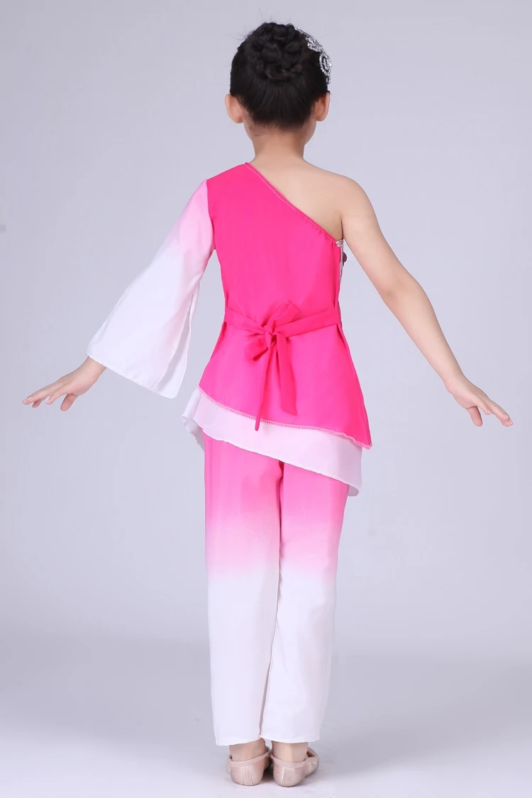 

New Girls Yangko Dance Clothing Chinese Classic Girl Fan Umbrella Dance Costumes Child Waist Drum Stage Performance Clothes