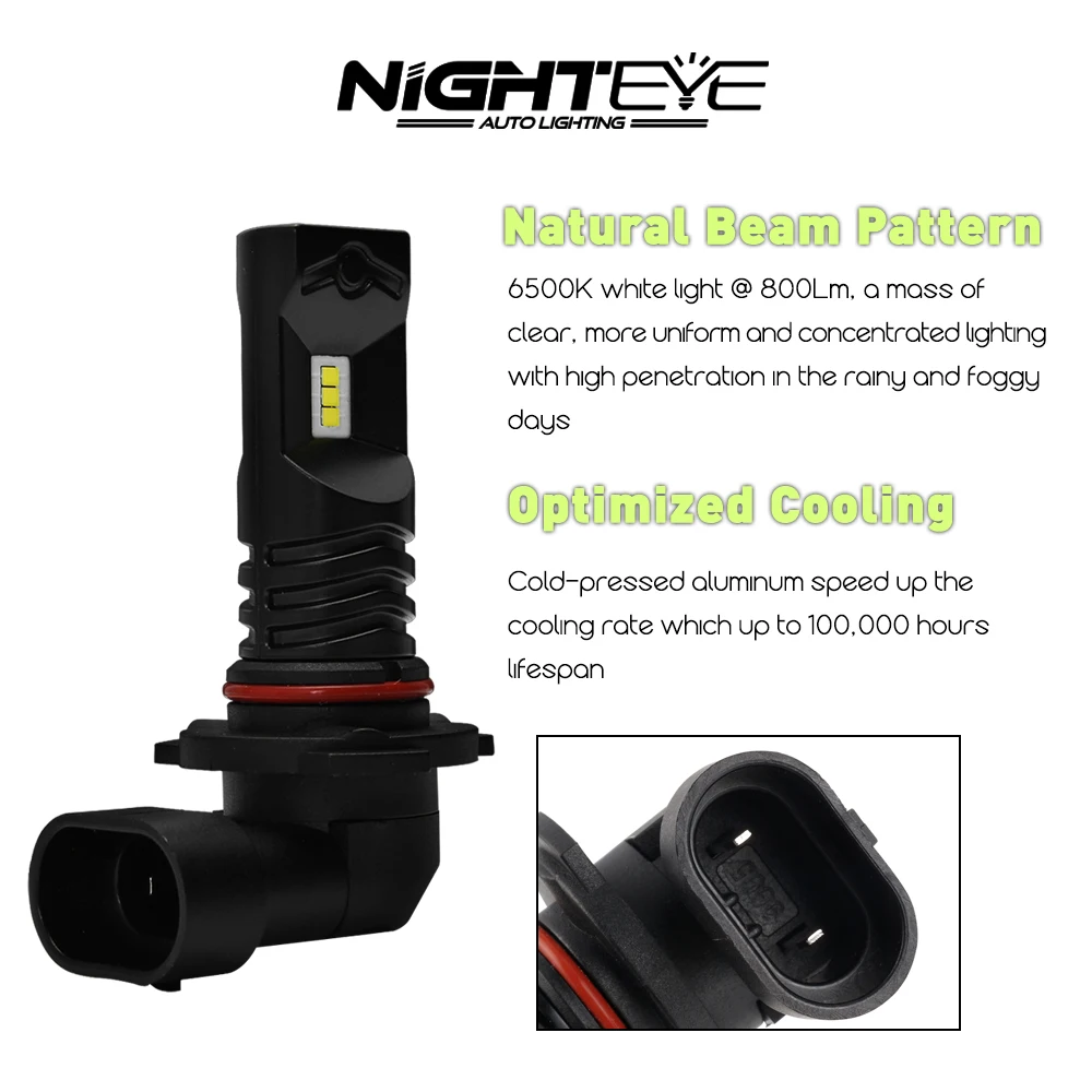 Novsight 2 шт. H3 H7 H11 HB3 9005 HB4 9006 80 Вт 800LM с CSP светодиодные чипы лампы 6500 к белые