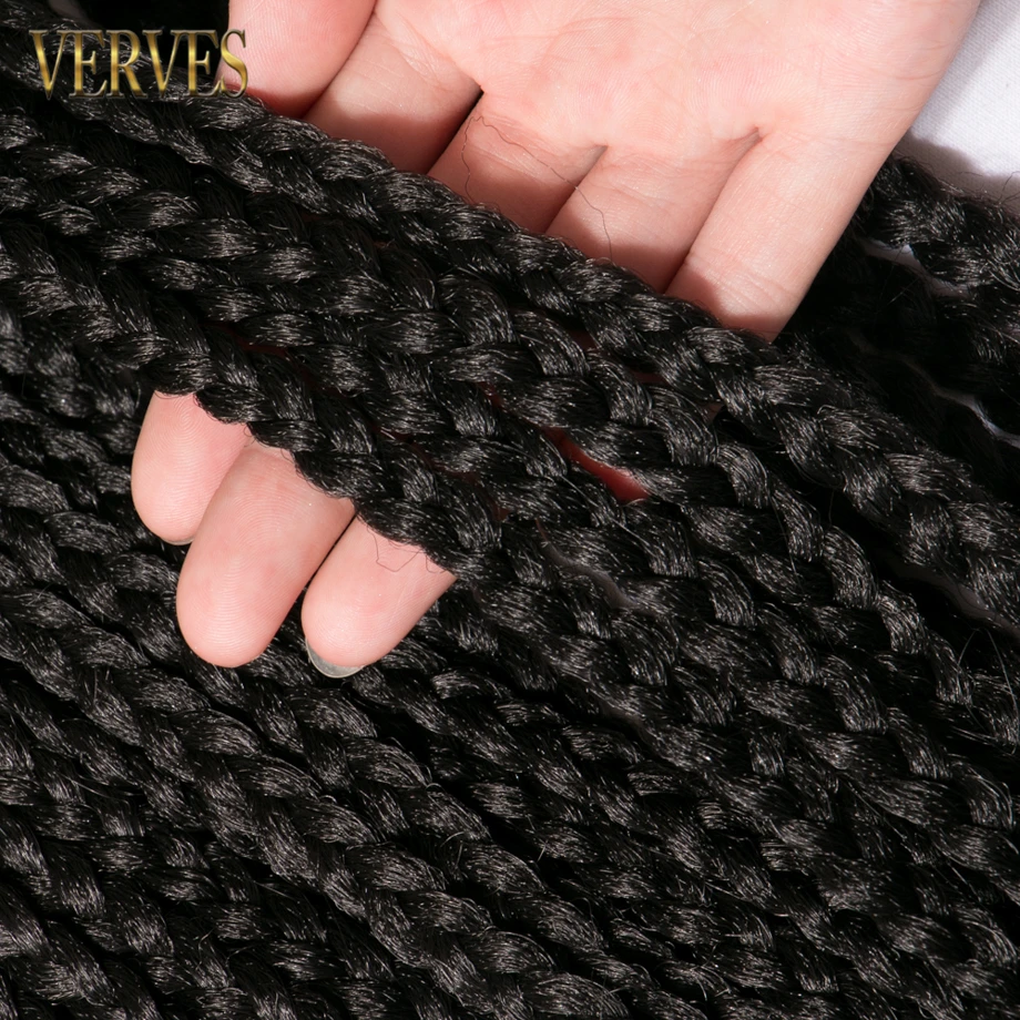 VERVES вязание крючком косички коробка косичка 24 дюймов 22 корней/упаковка Омбре синтетические косички наращивание волос термостойкие волокна, серый, коричневый