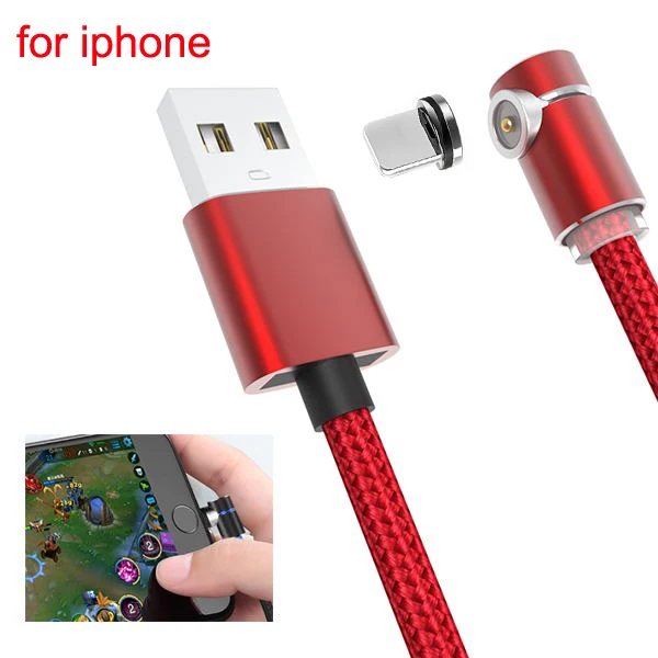 B-for iphone-Red CBAOOO 1 м 2 м микро USB кабель Магнитный кабель для iphone Быстрая зарядка usb type C Android мобильный телефон Быстрая зарядка Магнитный шнур - Цвет: B-for iphone-Red