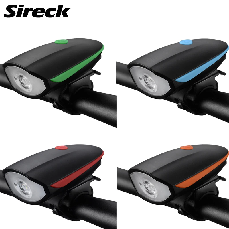 Sireck USB Перезаряжаемый велосипедный передний светильник с рожком