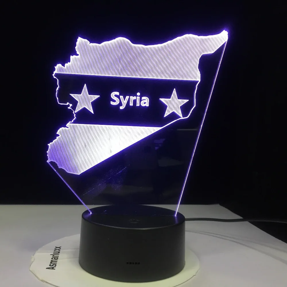 3D светодиодный ночник с картой в виде карты, 7 цветов, изменяющийся USB, для спальни, в форме стола, светильник для сна, подарки, Прямая поставка