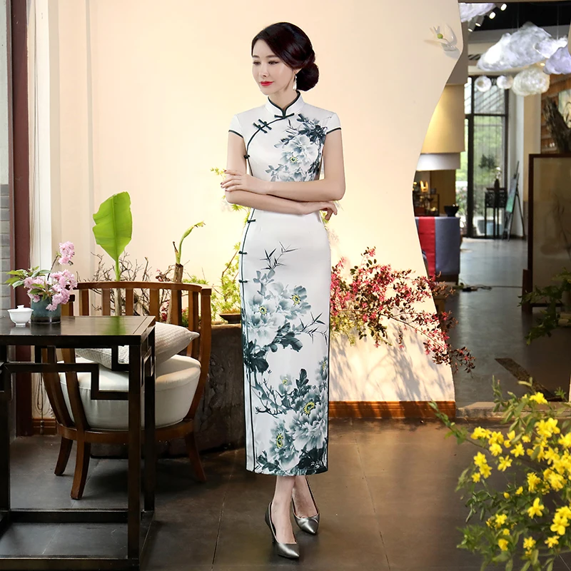 

Shanghai Story Chinese Women Sexy Long Qipao Vintage элегантное женское платье ручной работы