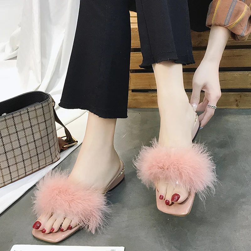 Lucyever/2019 г. летние женские шлепанцы удобные вьетнамки на квадратном каблуке с