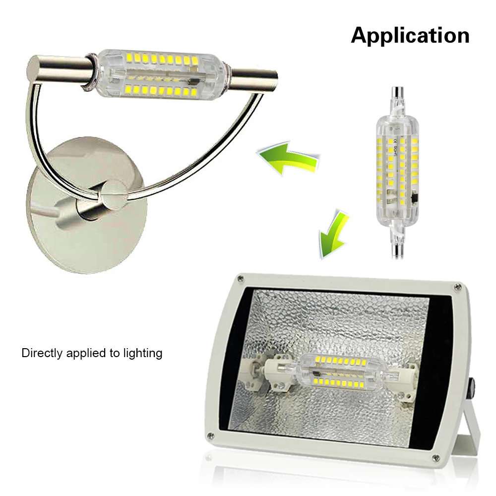 Светодиодная лампа R7S 5 Вт 10 220 В 78 мм 118 SMD2835 светодиодная J118 J78 сменный галогенный