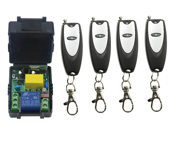 220 В 1 ch Пульт дистанционного управления шт приемник + 4 передатчик ключ 2016 Новый