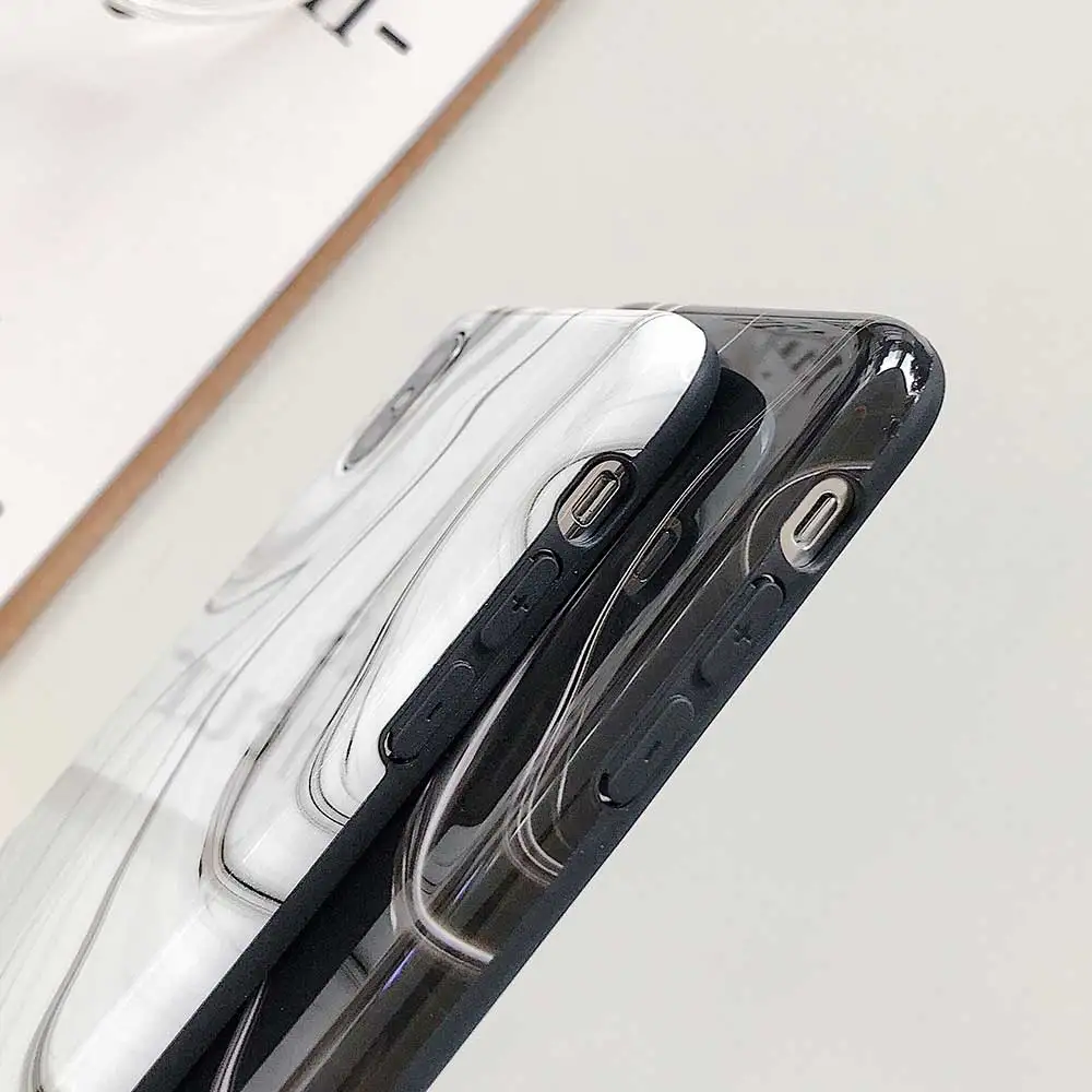 Модные Цветные мраморные гранитные чехлы для iphone XS 6s 6 7 8 plus X XR мягкий чехол