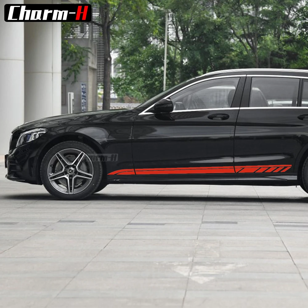 2X наклейки в полоску на дверь для Mercedes Benz C Class 2019 Estate W205 C180 C200 C260 C300 C43 C63 AMG