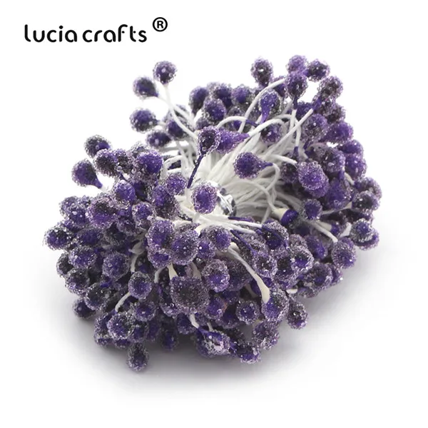 Deep Purple Lucia crafts 5 мм разноцветные варианты стеклянные цветочные тычинки для цветов украшения торта diy пестик тычинка 70 шт./лот D0601 - Цвет: Deep Purple