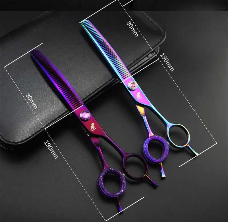 7 дюймовые машинки для стрижки собак фиолетовые ножницы 9cr изогнутые плотные