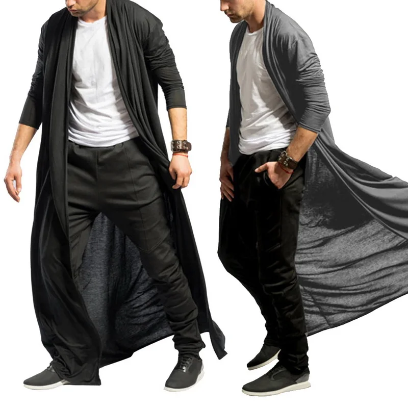2019 популярный Тренч мужской осенний модный однотонный тонкий s длинный жакет