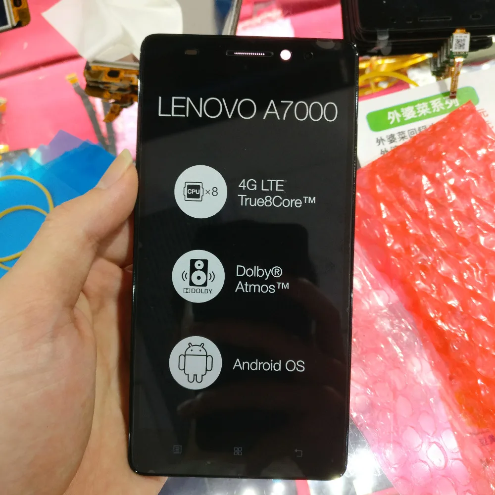 Оригинальный высококачественный черный ЖК дисплей 5 дюйма для Lenovo A7000 + сенсорный