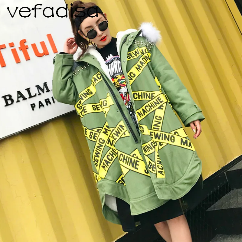 Vefadisa зимнее пальто 2018 мех украшения Для женщин верхняя одежда головой тигра