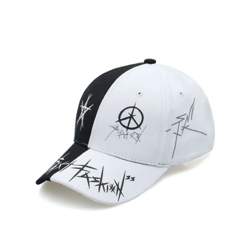 Пользовательские граффити звезда Snapback Бейсбол Кепки s Черный и белый лоскутное