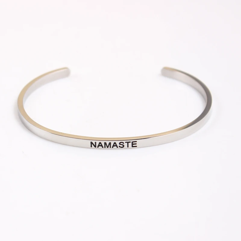 Новинка 2017 браслет из нержавеющей стали с гравировкой позитивная вдохновляющая