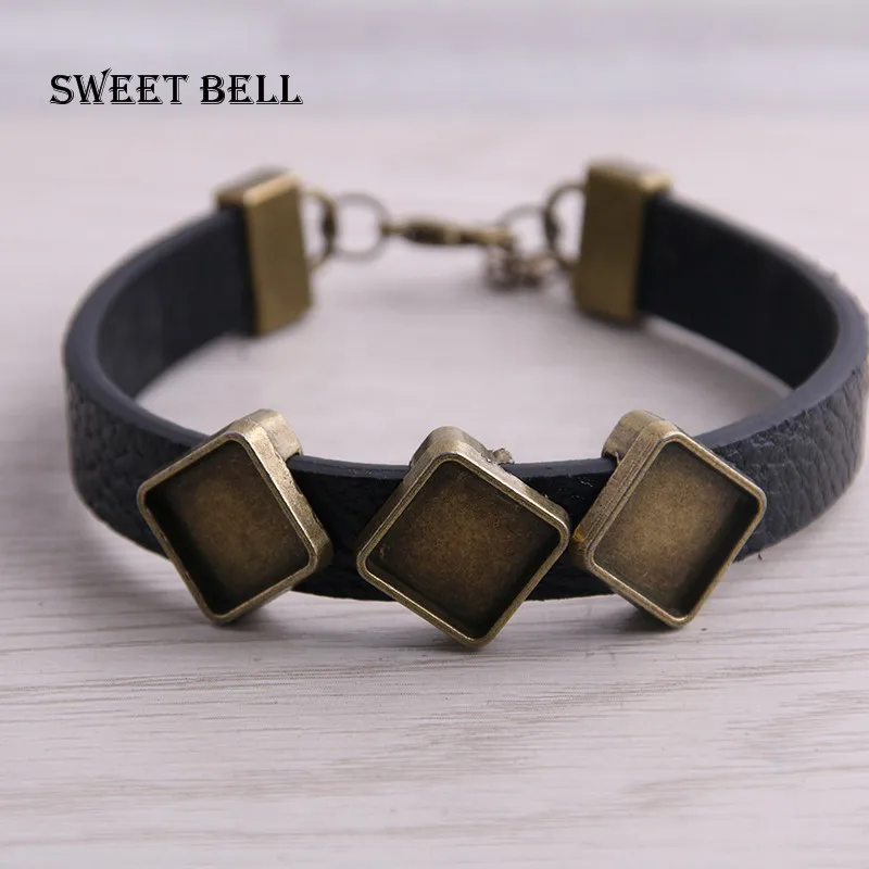 SWEET BELL 5 шт. подходит для 10 мм квадратных планшетов заготовки браслетов из