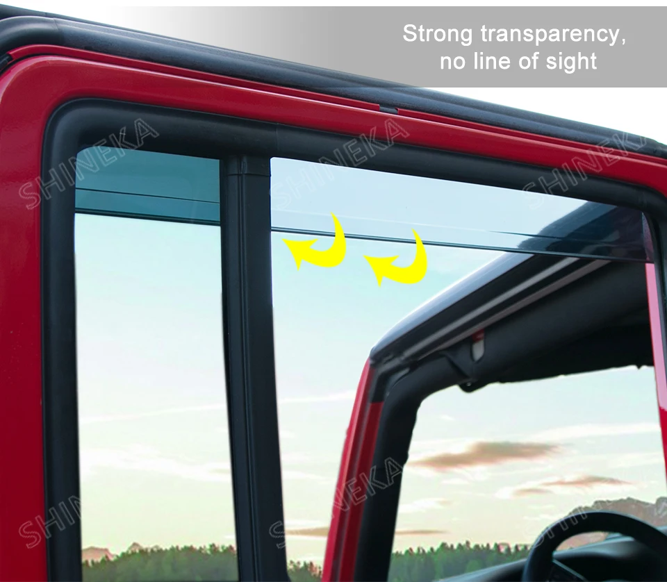 SHINEKA оконные козырьки для Jeep Wrangler, автомобильные окна, солнцезащитный козырек, дождевой козырек, защита для Jeep Wrangler 2007-, аксессуары