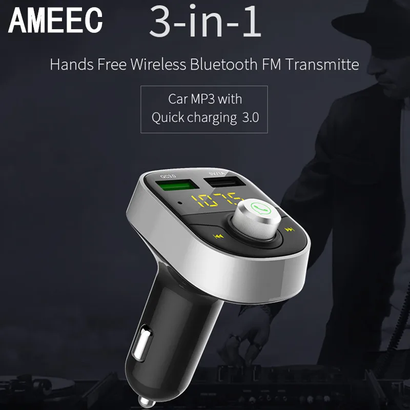 Evewher QC3.0 Handsfree Bluetooth автомобильное зарядное устройство быстрое для мобильного