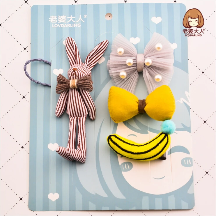 Заколка для волос с милым мультяшным бантом 1 комплект|gift for baby girl|bow barrettefor girl |