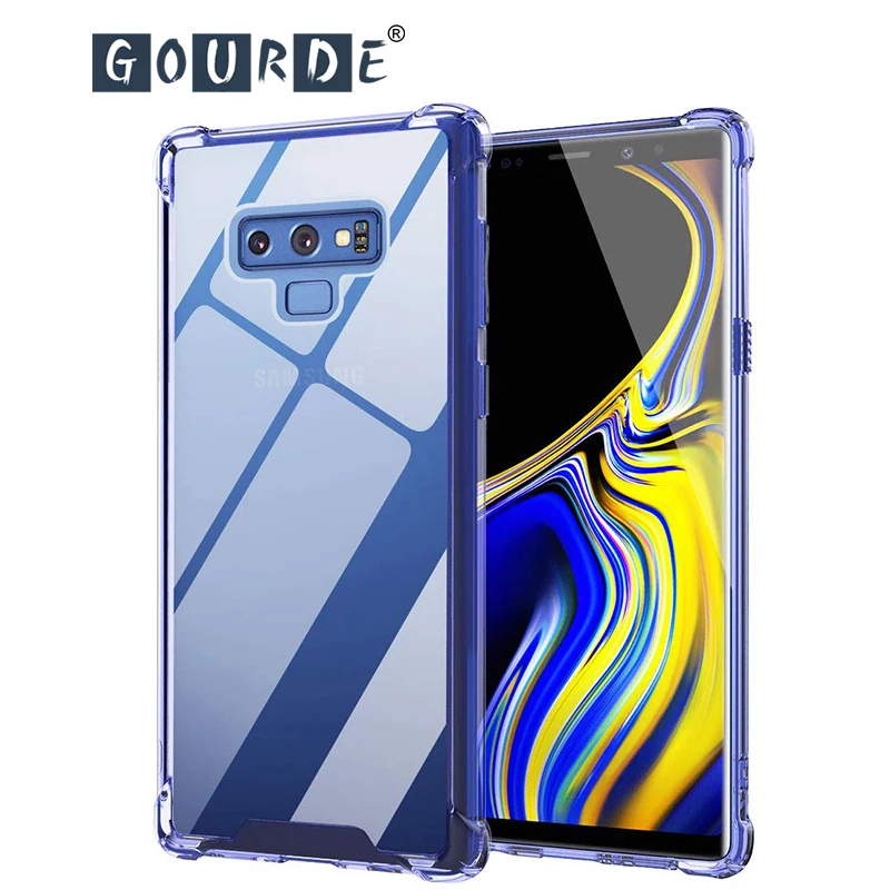 Роскошный противоударный силиконовый чехол Gourde для Samsung Note9 8 S8 S9 Plus прозрачный