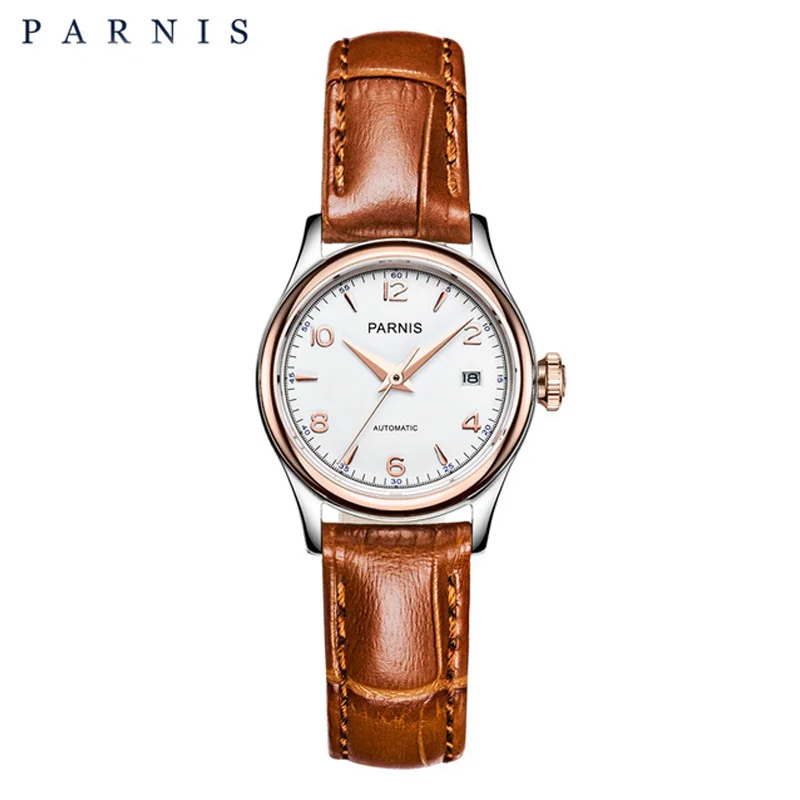 Часы Parnis женские механические с браслетом роскошные брендовые золотистые