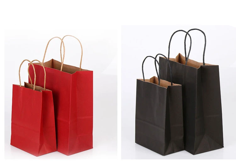 10 шт./лот высококачественный пакет из крафт-бумаги с ручками элегантные белые