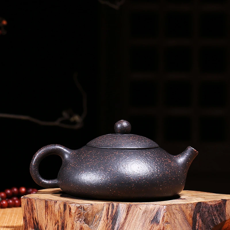 

250cc Authentic Yixing Teapot Handmade Dongpo Shi Piao Pot China Health Purple Clay Kung Fu Tea Set Tea Pot Black Gold Sands Mud