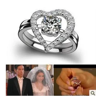 Дизайнерское кольцо 1CT с бриллиантами в форме сердца для помолвки оптовая