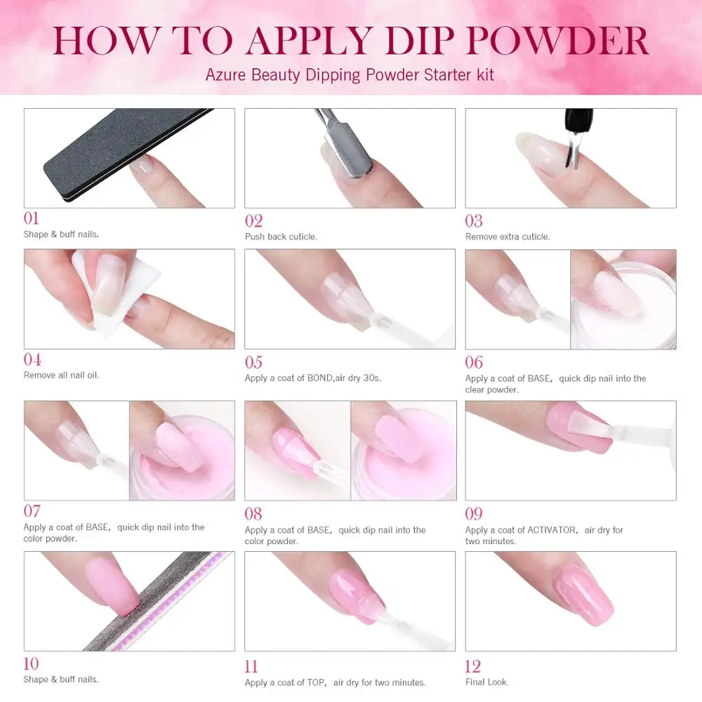 Azure Beauty 14 шт./лот набор для дизайна ногтей базовый гель активатор Dip Powder