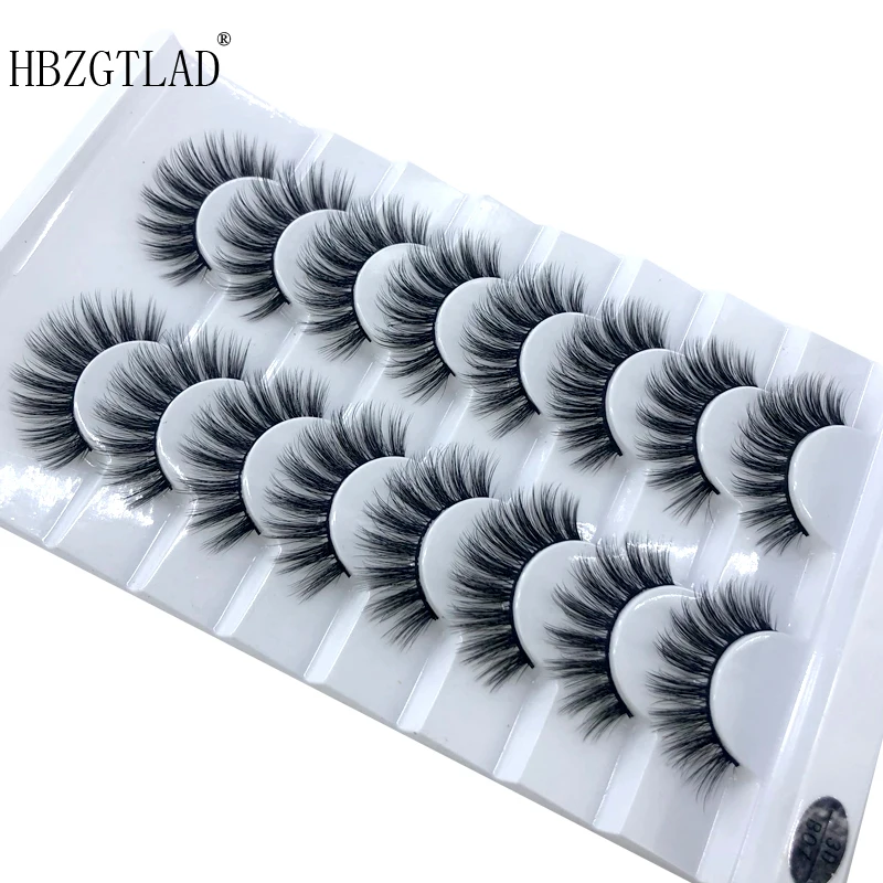 Hbzgtlad 2/5 пар натуральные накладные ресницы длинный макияж 3d норковые ресницы, наращивание ресниц норковые ресницы для красоты 03