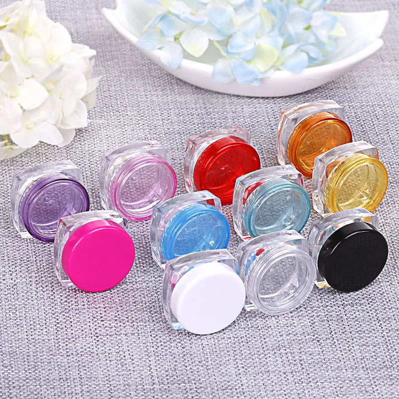 

10pcs 50pcs 100pcs 5g Mix Color Small Empty Cosmetic Refillable Bottles Plastic Eyeshadow Makeup Face Cream Jar Container