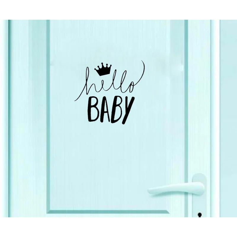YOJA 25*22 8 см HELLO BABY принцессы короны для девочек Спальня стены Стикеры дверь комнаты