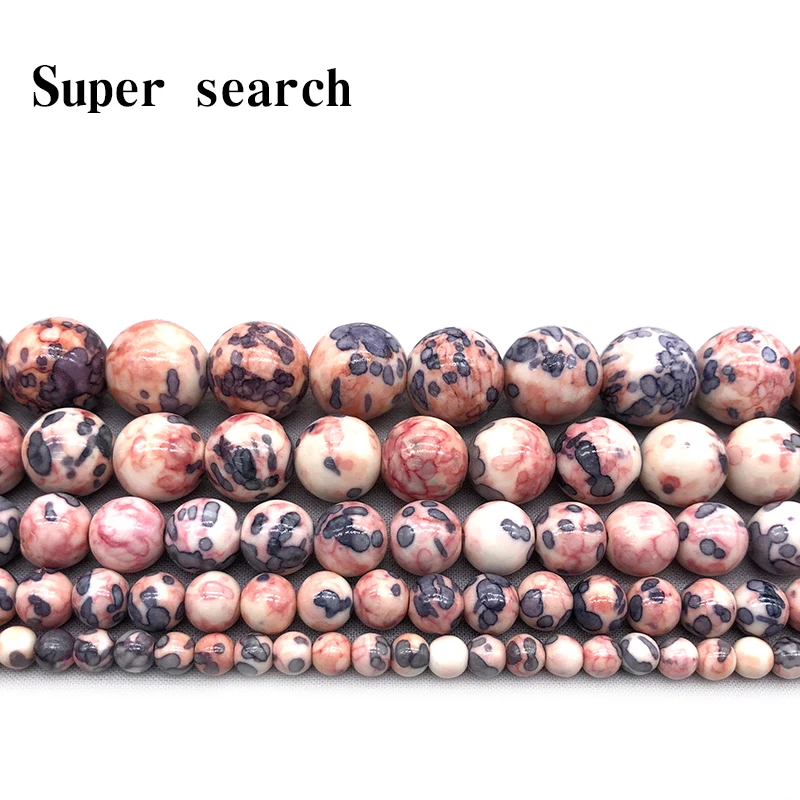 

Natural White Gray Light pink stones Round Loose Beads 15" Strand 4 6 8 10 12MM Pick Size For Jewelry diy Bracelet Woman